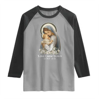 Christian Christmas Raglan Shirt Love Came Down Luke 2:11 - Wonder Print Shop