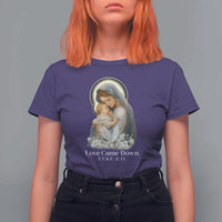 Christian Christmas T Shirt For Women Love Came Down Luke 2:11 - Wonder Print Shop