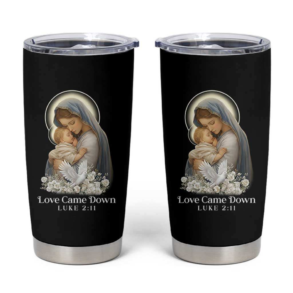 Christian Christmas Tumbler Cup Love Came Down Luke 2:11 - Wonder Print Shop