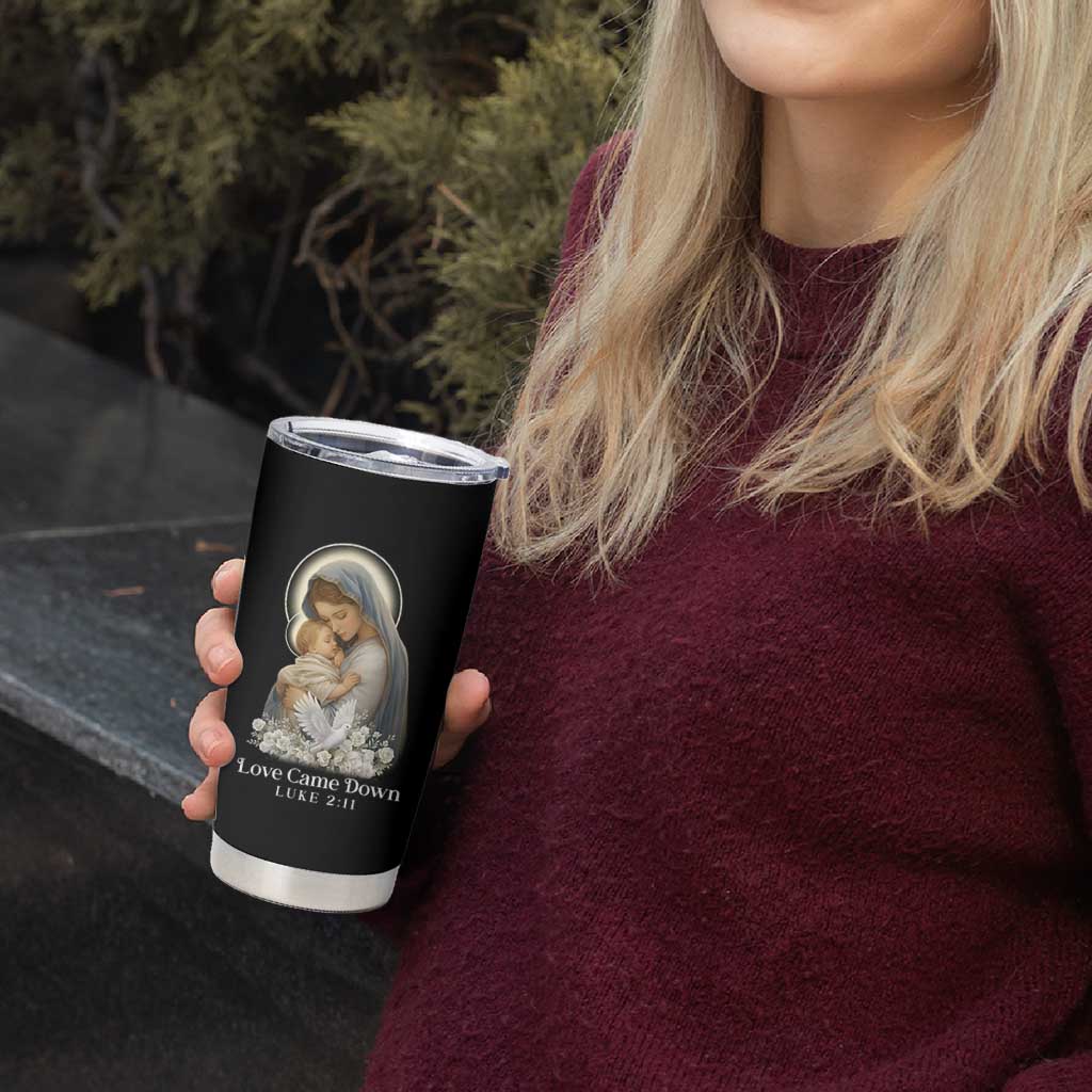Christian Christmas Tumbler Cup Love Came Down Luke 2:11 - Wonder Print Shop