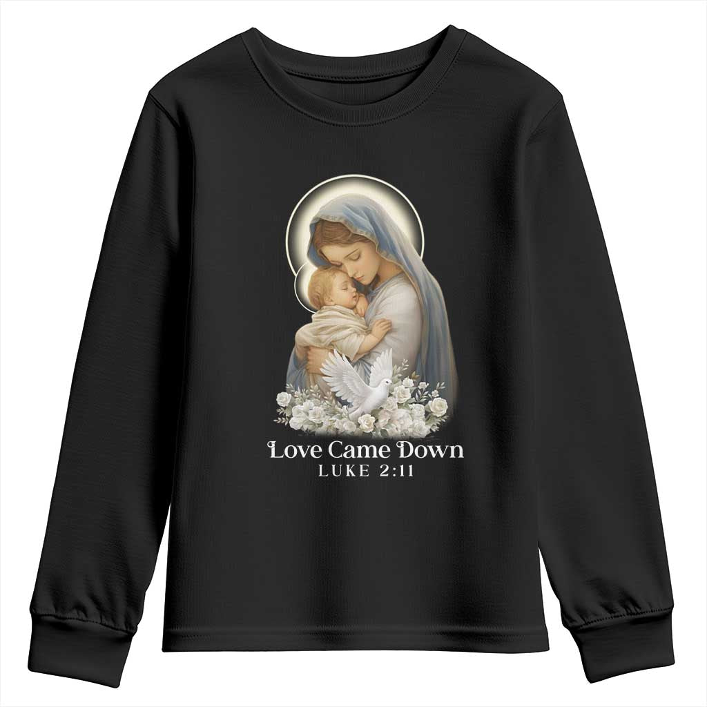 Christian Christmas Youth Sweatshirt Love Came Down Luke 2:11 - Wonder Print Shop