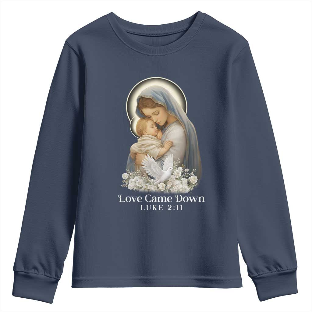 Christian Christmas Youth Sweatshirt Love Came Down Luke 2:11 - Wonder Print Shop