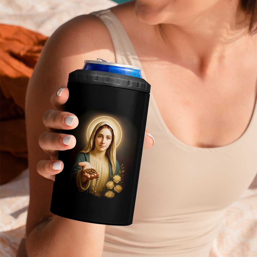 Virgin Mary Maria 4 in 1 Can Cooler Tumbler Catholic Christian Faith - Wonder Print Shop