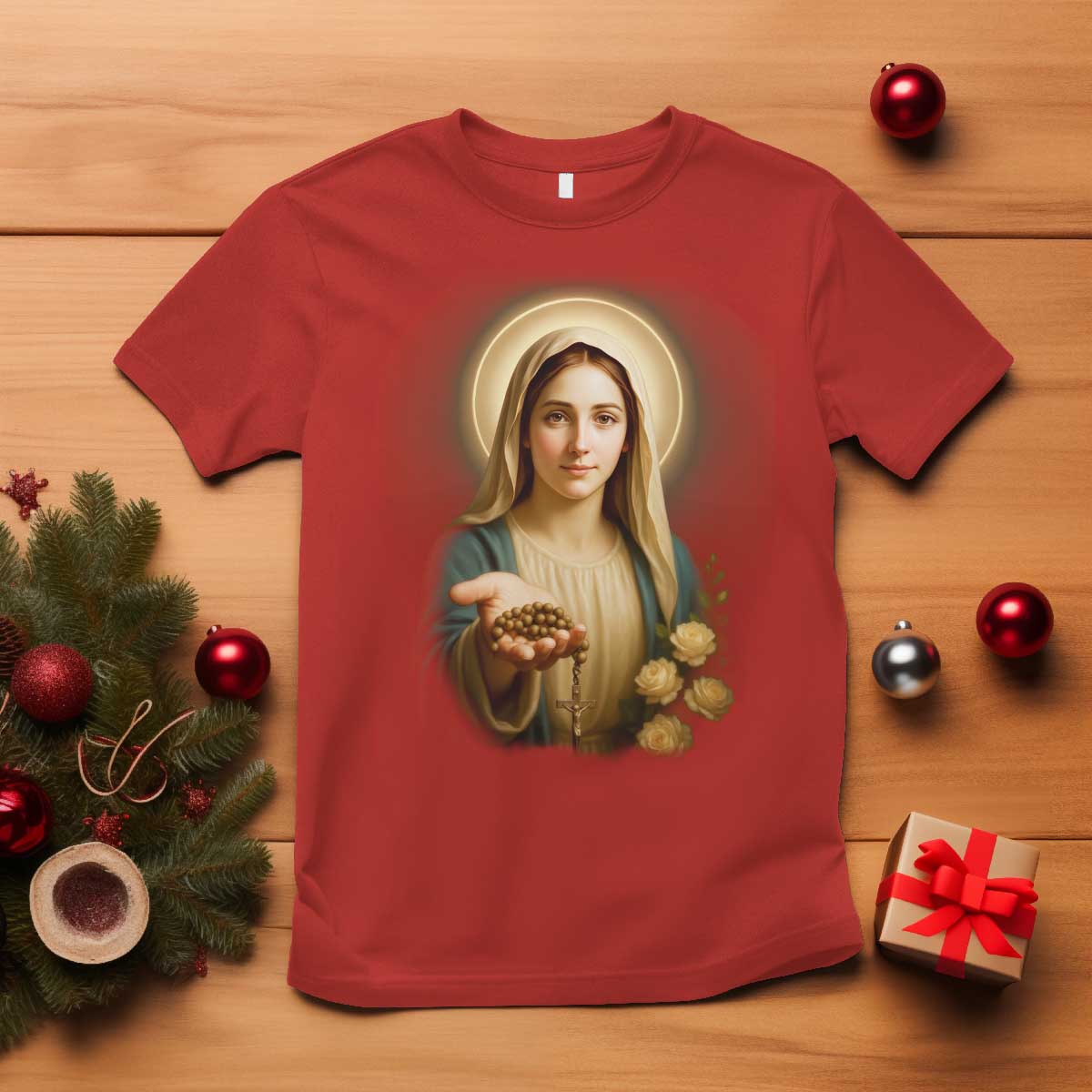 Virgin Mary Maria T Shirt Catholic Christian Faith - Wonder Print Shop