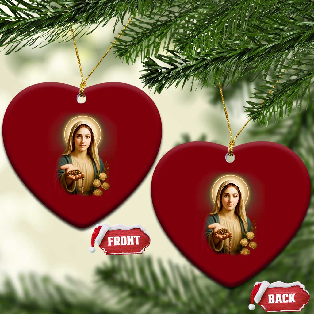 Virgin Mary Maria Ceramic Ornament Catholic Christian Faith - Wonder Print Shop