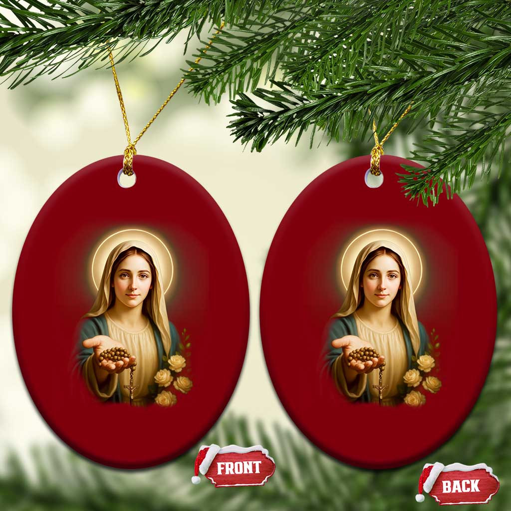 Virgin Mary Maria Ceramic Ornament Catholic Christian Faith - Wonder Print Shop