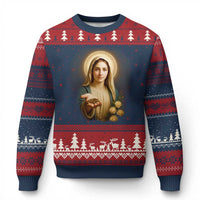 Virgin Mary Maria Ugly Christmas Sweater Catholic Christian Faith - Wonder Print Shop