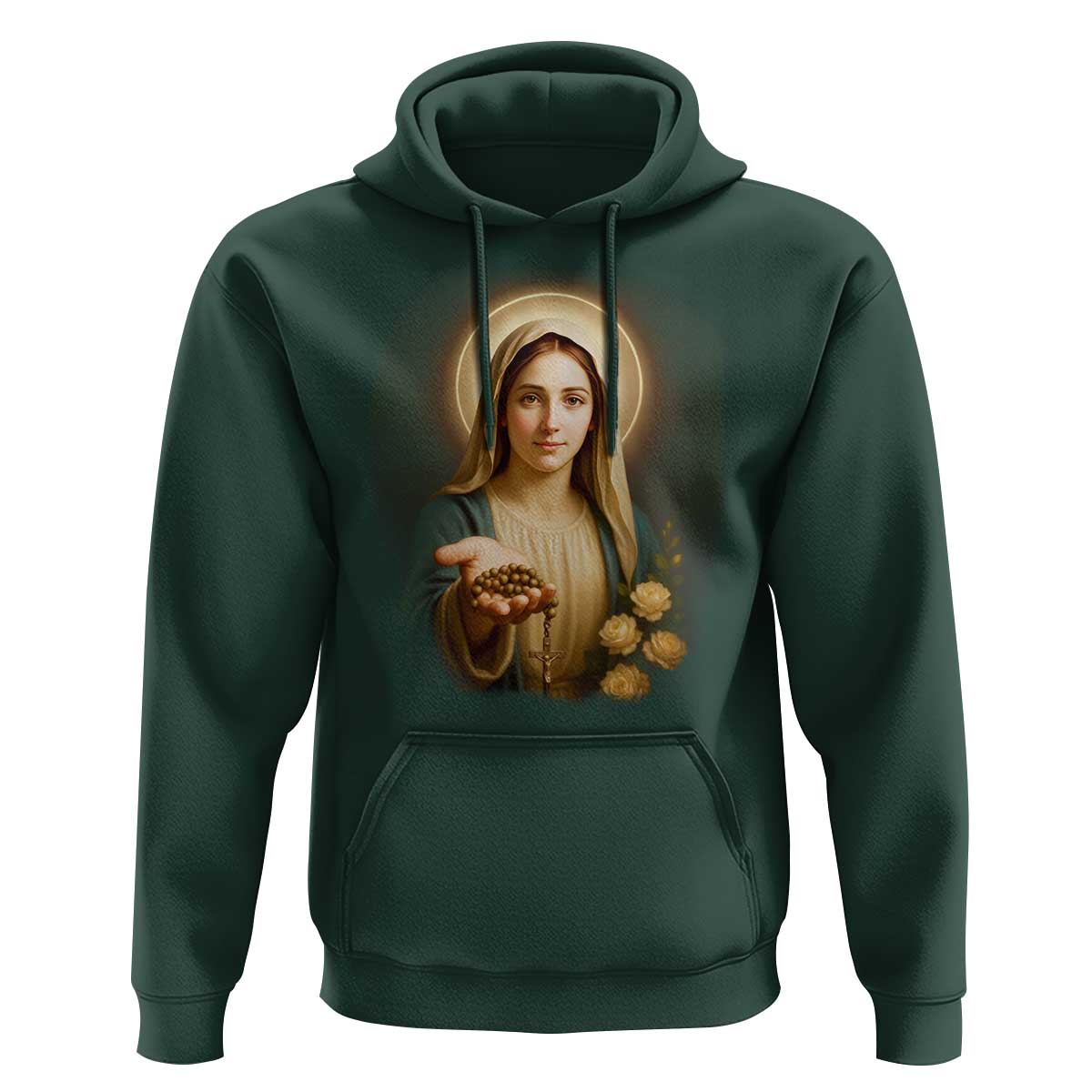 Virgin Mary Maria Hoodie Catholic Christian Faith - Wonder Print Shop