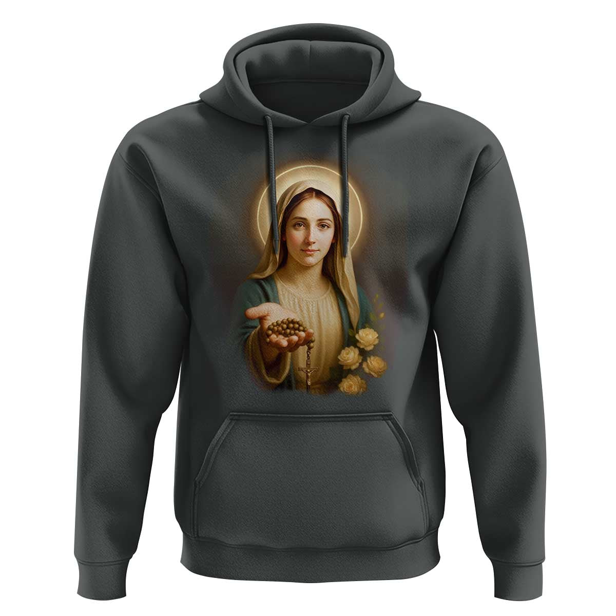 Virgin Mary Maria Hoodie Catholic Christian Faith - Wonder Print Shop