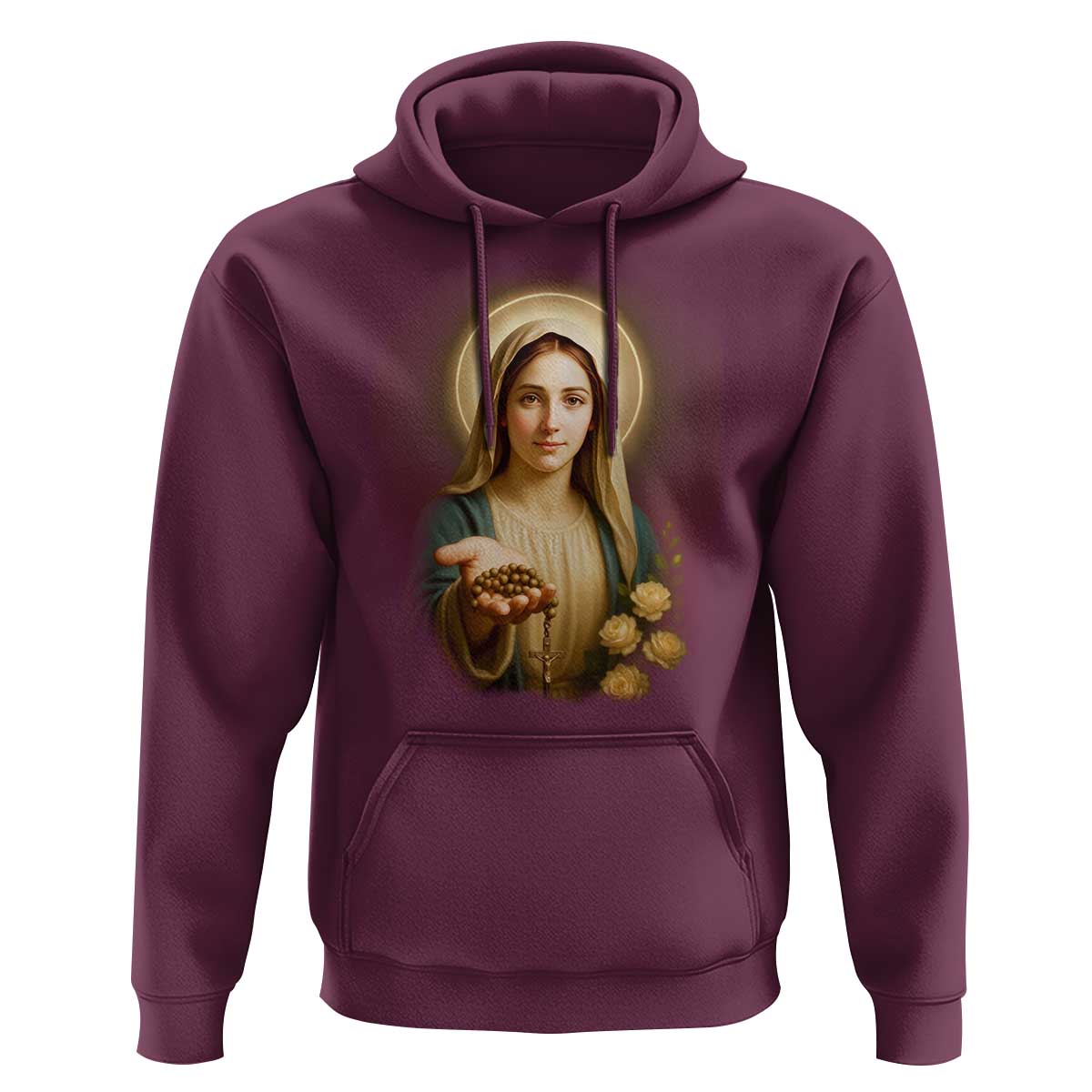 Virgin Mary Maria Hoodie Catholic Christian Faith - Wonder Print Shop