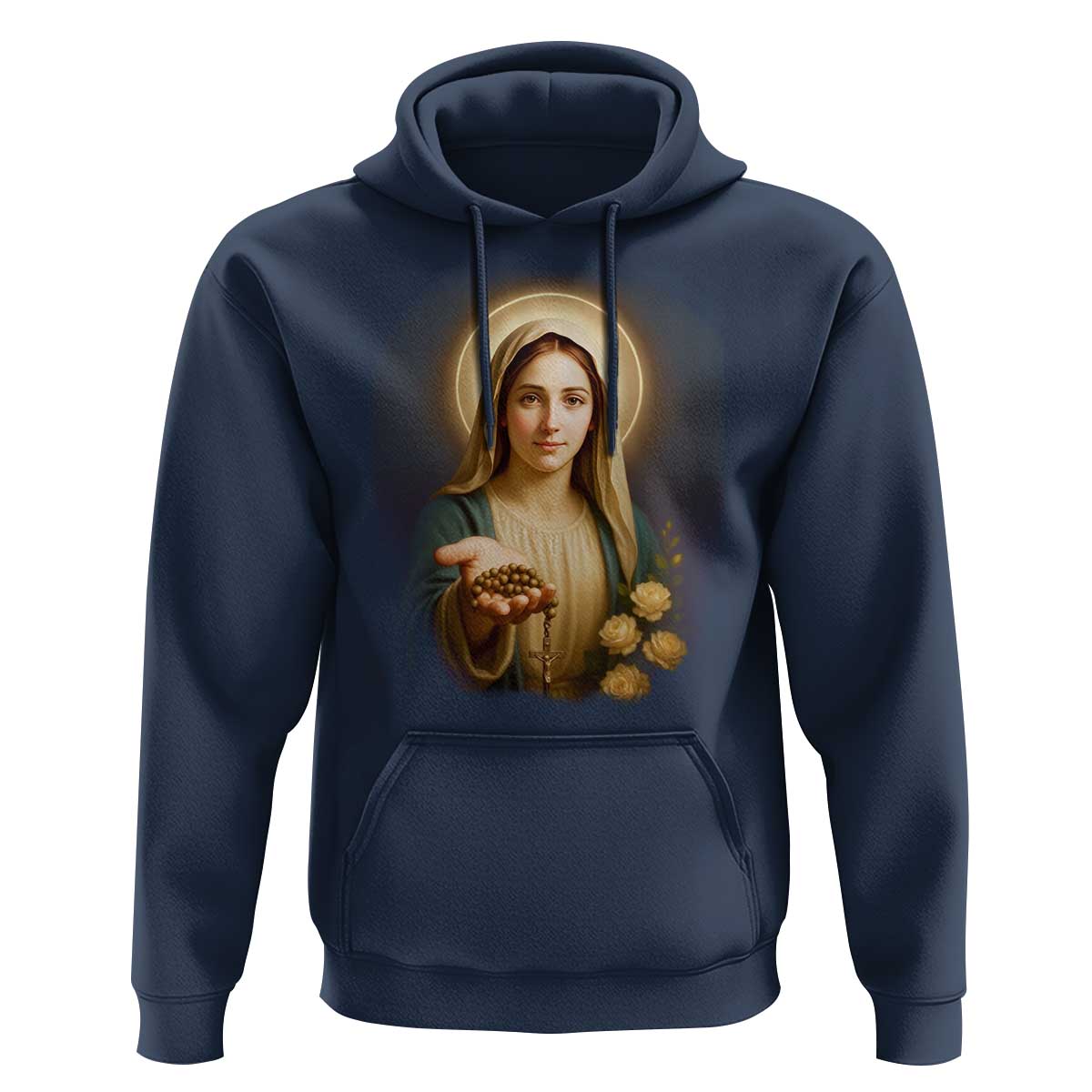 Virgin Mary Maria Hoodie Catholic Christian Faith - Wonder Print Shop