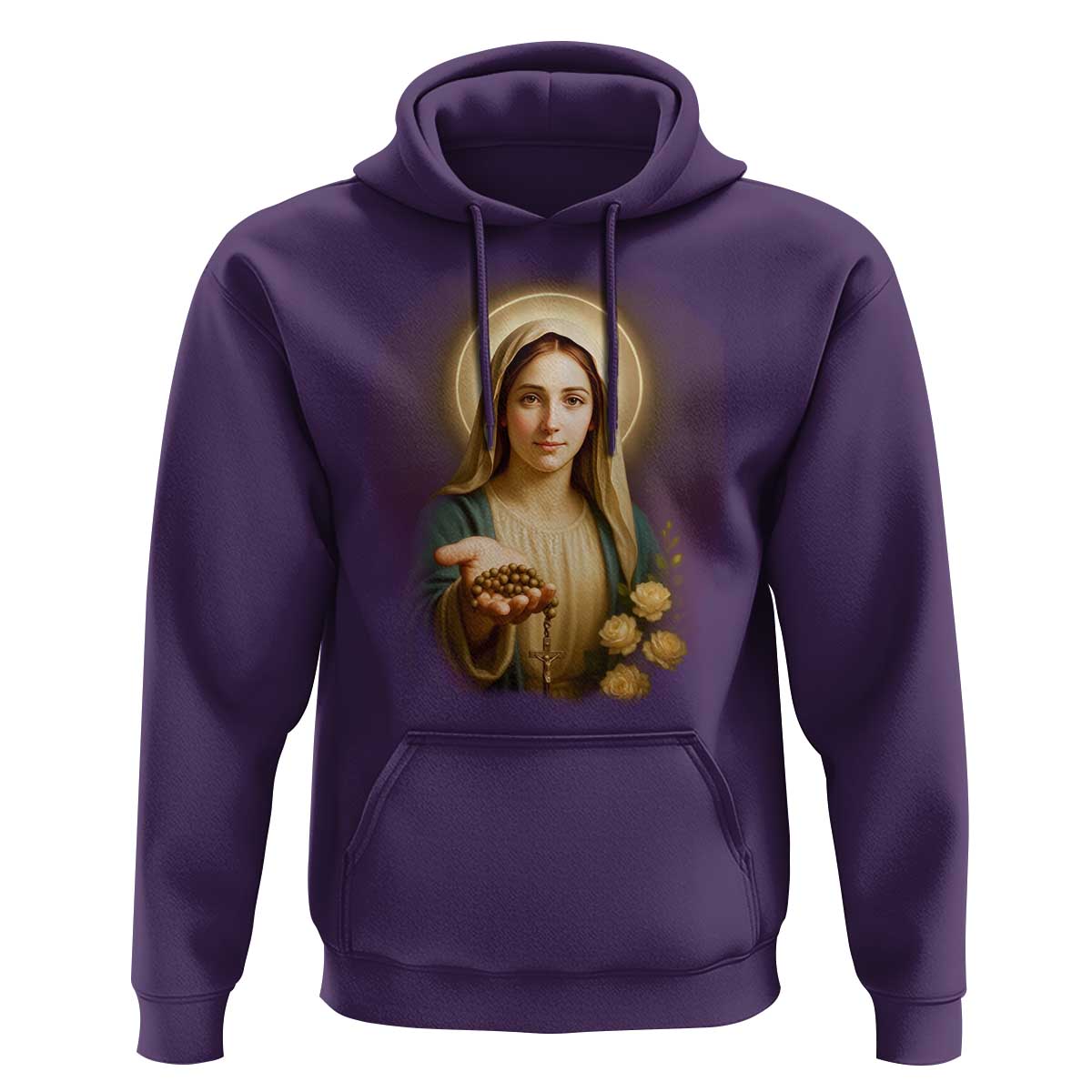 Virgin Mary Maria Hoodie Catholic Christian Faith - Wonder Print Shop