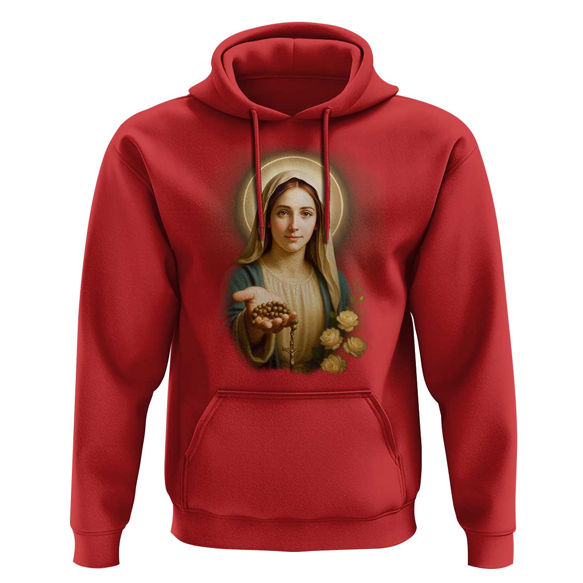 Virgin Mary Maria Hoodie Catholic Christian Faith - Wonder Print Shop