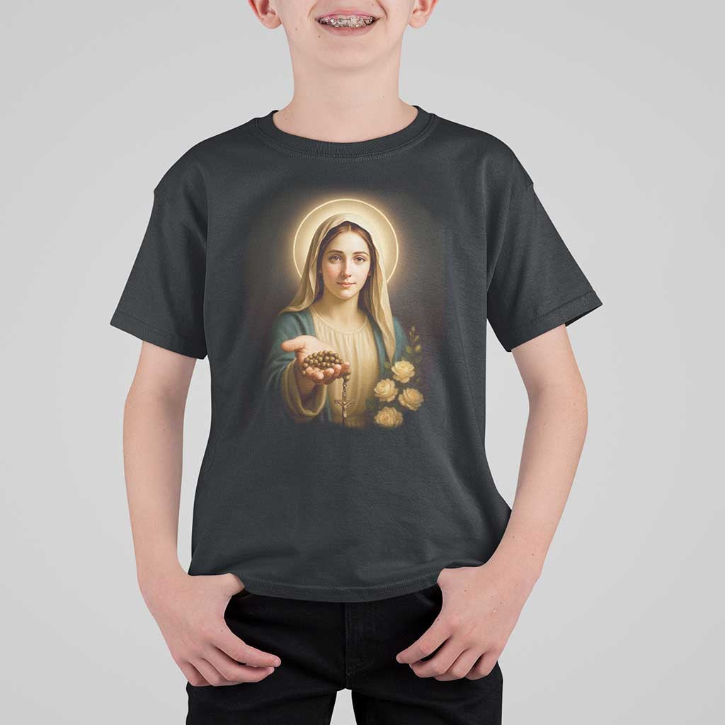 Virgin Mary Maria T Shirt For Kid Catholic Christian Faith - Wonder Print Shop