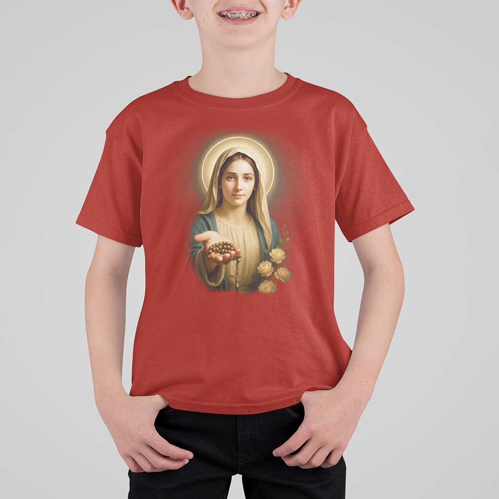 Virgin Mary Maria T Shirt For Kid Catholic Christian Faith - Wonder Print Shop