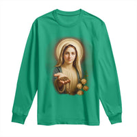 Virgin Mary Maria Long Sleeve Shirt Catholic Christian Faith - Wonder Print Shop