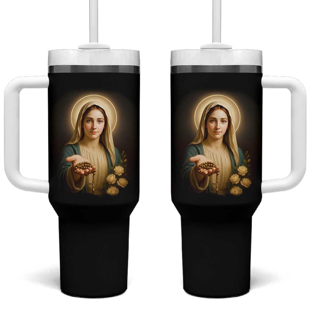 Virgin Mary Maria Tumbler With Handle Catholic Christian Faith - Wonder Print Shop