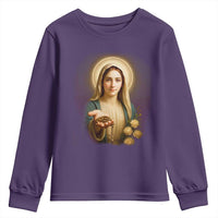 Virgin Mary Maria Youth Sweatshirt Catholic Christian Faith - Wonder Print Shop