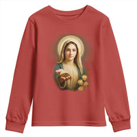 Virgin Mary Maria Youth Sweatshirt Catholic Christian Faith - Wonder Print Shop