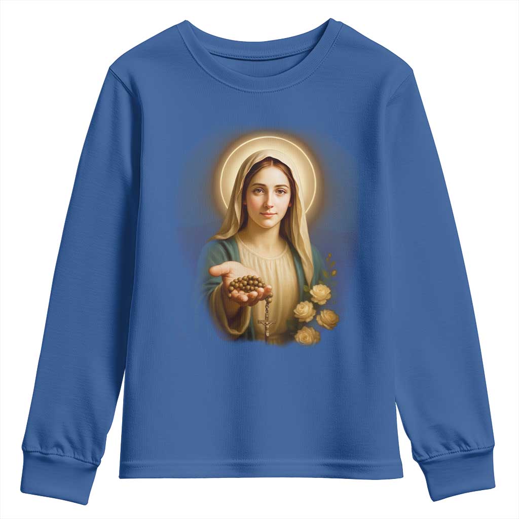 Virgin Mary Maria Youth Sweatshirt Catholic Christian Faith - Wonder Print Shop