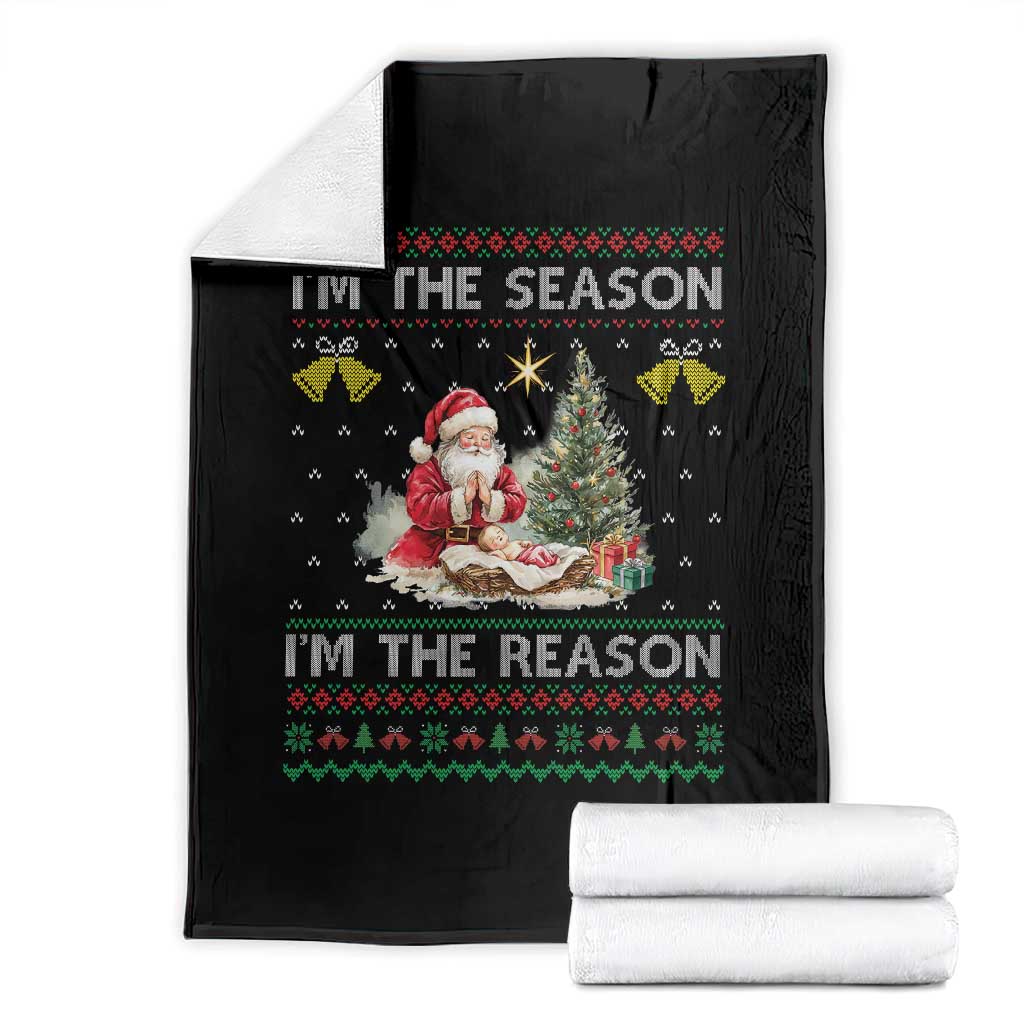 Jesus Christmas Throw Blanket Santa With Jesus Baby Reason Xmas - Wonder Print Shop