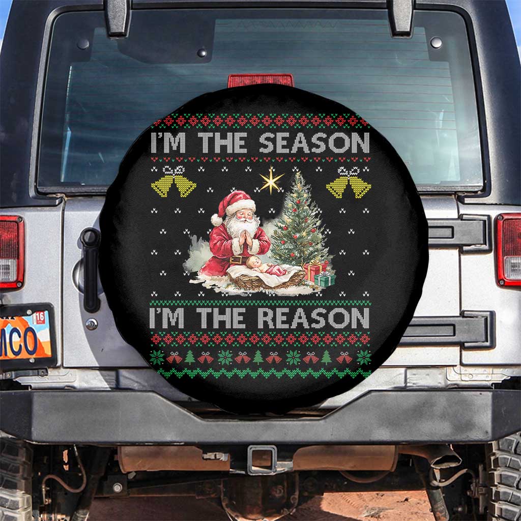 Jesus Christmas Spare Tire Cover Santa With Jesus Baby Reason Xmas - Wonder Print Shop