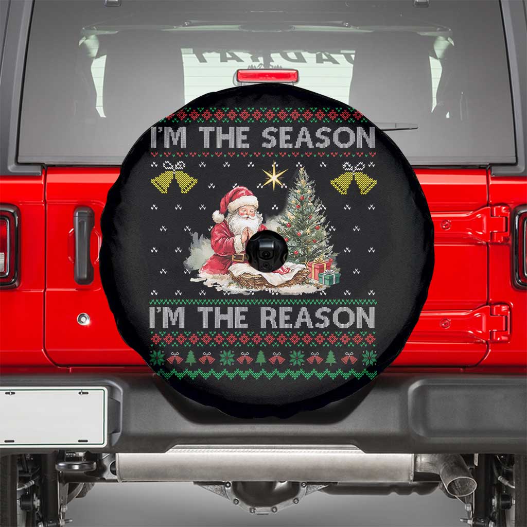 Jesus Christmas Spare Tire Cover Santa With Jesus Baby Reason Xmas - Wonder Print Shop