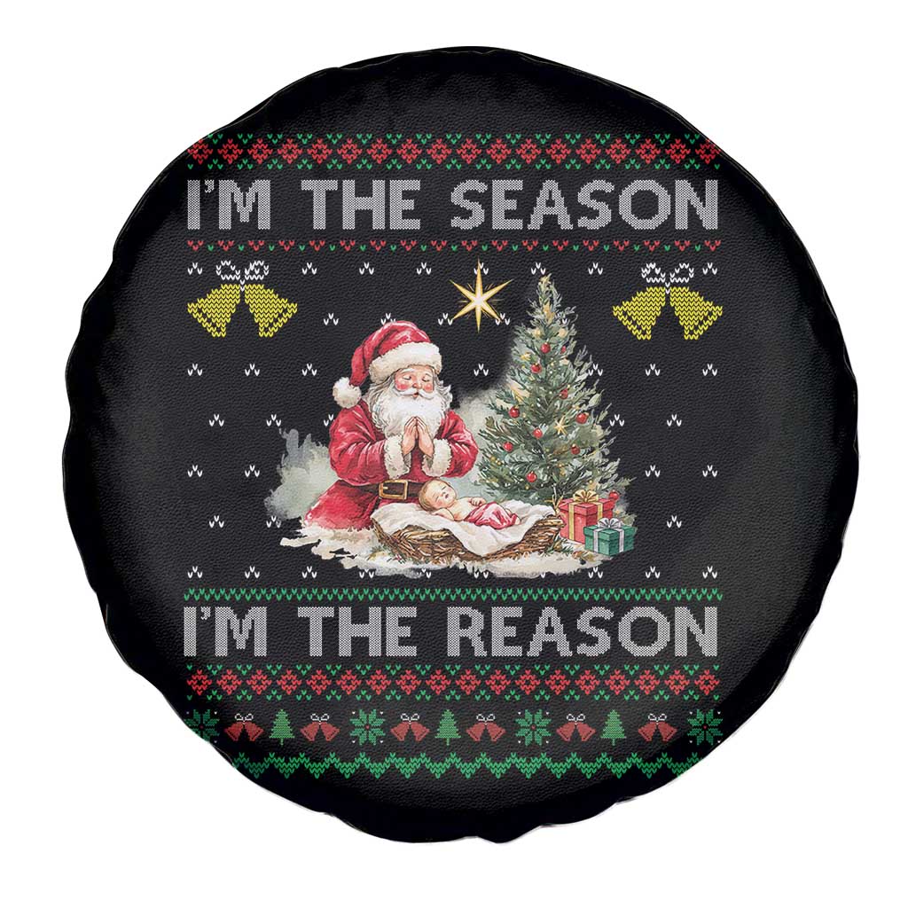 Jesus Christmas Spare Tire Cover Santa With Jesus Baby Reason Xmas - Wonder Print Shop