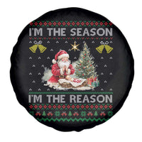 Jesus Christmas Spare Tire Cover Santa With Jesus Baby Reason Xmas - Wonder Print Shop