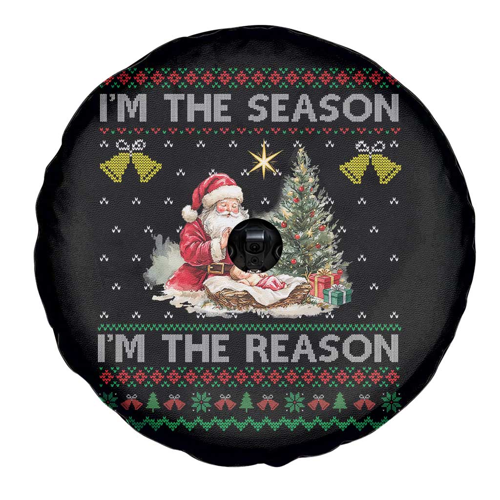 Jesus Christmas Spare Tire Cover Santa With Jesus Baby Reason Xmas - Wonder Print Shop