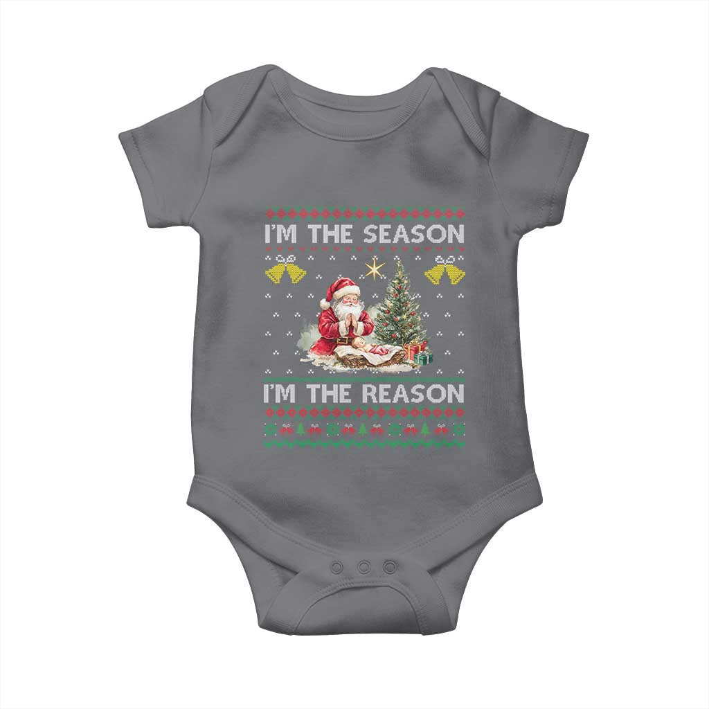 Jesus Christmas Baby Onesie Santa With Jesus Baby Reason Xmas - Wonder Print Shop