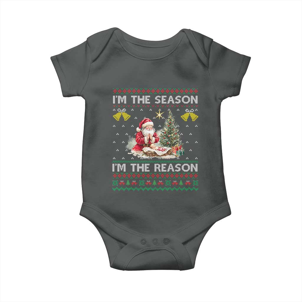 Jesus Christmas Baby Onesie Santa With Jesus Baby Reason Xmas - Wonder Print Shop