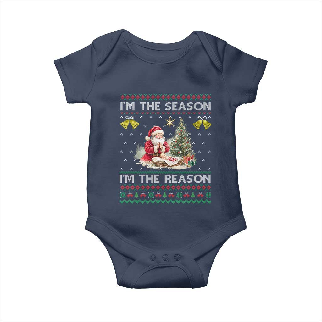 Jesus Christmas Baby Onesie Santa With Jesus Baby Reason Xmas - Wonder Print Shop