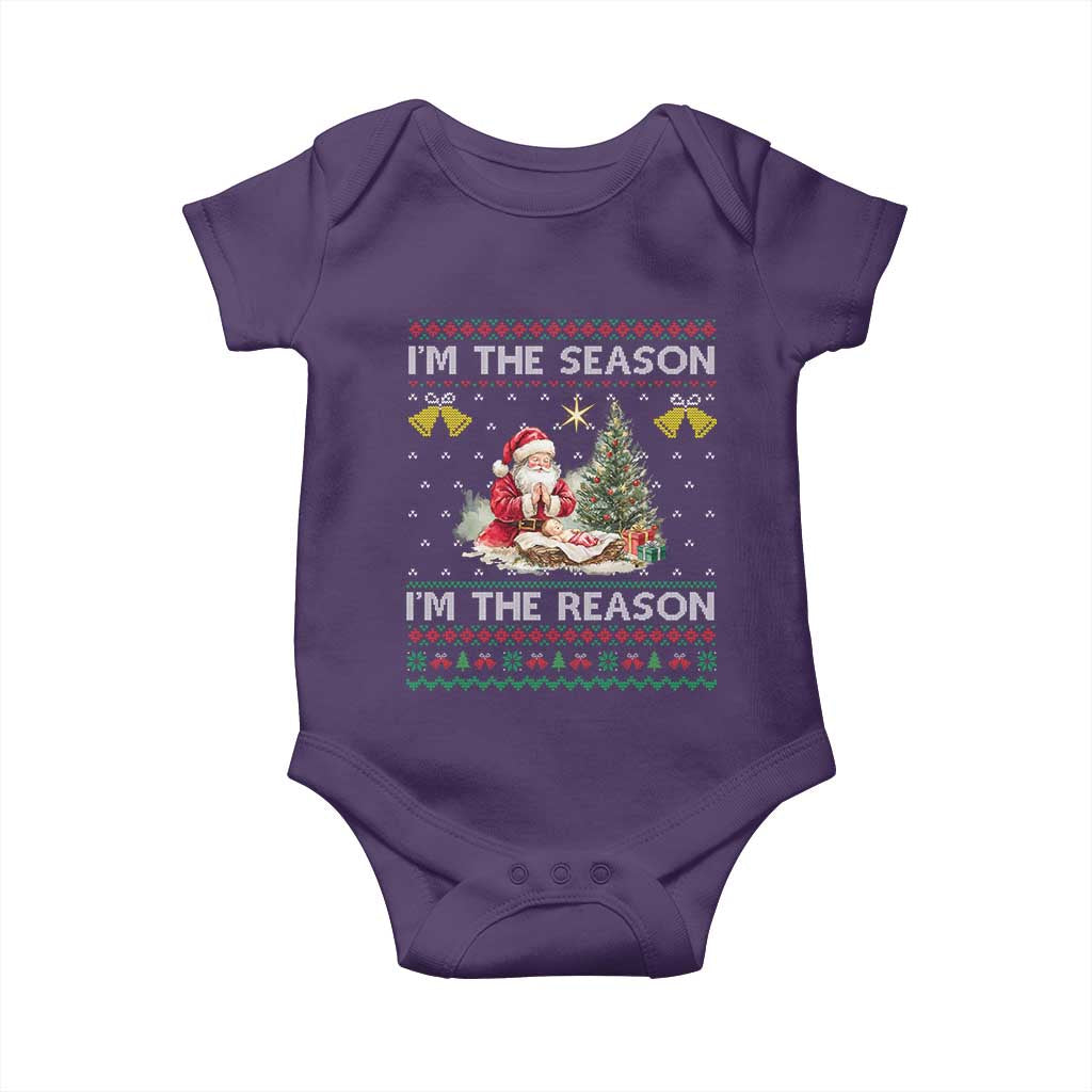 Jesus Christmas Baby Onesie Santa With Jesus Baby Reason Xmas - Wonder Print Shop