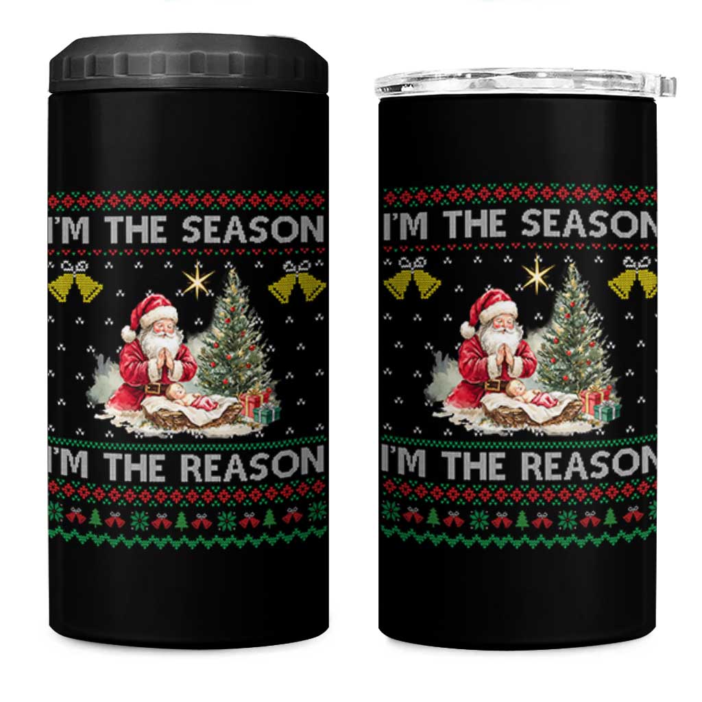 Jesus Christmas 4 in 1 Can Cooler Tumbler Santa With Jesus Baby Reason Xmas - Wonder Print Shop
