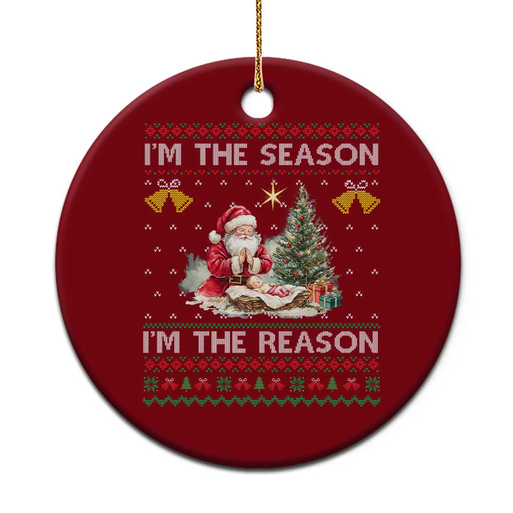 Jesus Xmas Ceramic Ornament Santa With Jesus Baby Reason Xmas - Wonder Print Shop