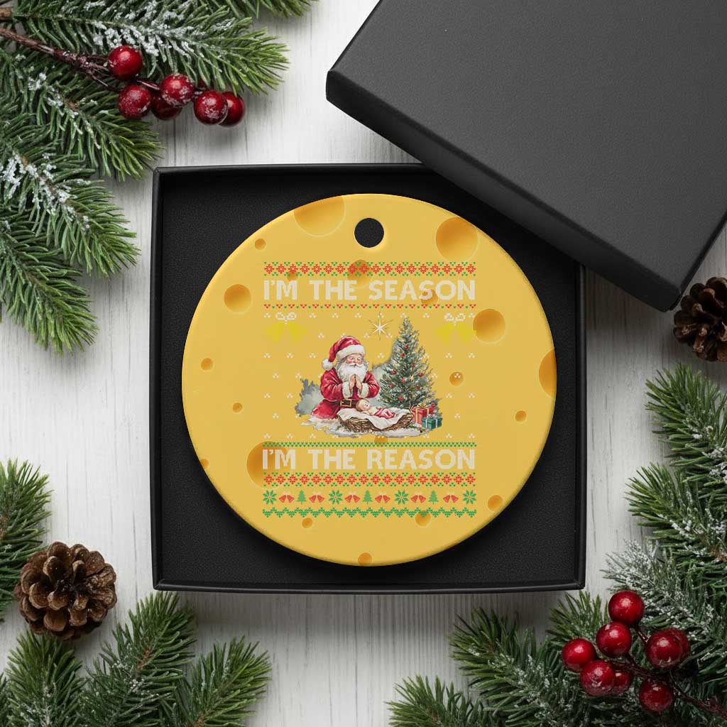 Jesus Xmas Ceramic Ornament Santa With Jesus Baby Reason Xmas - Wonder Print Shop