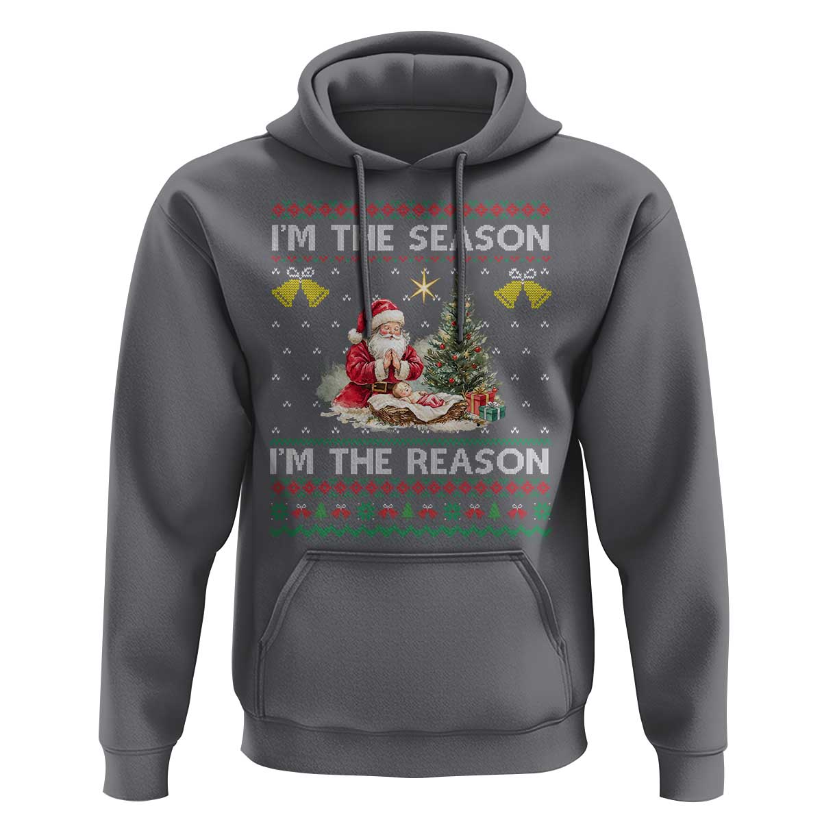 Jesus Christmas Hoodie Santa With Jesus Baby Reason Xmas - Wonder Print Shop