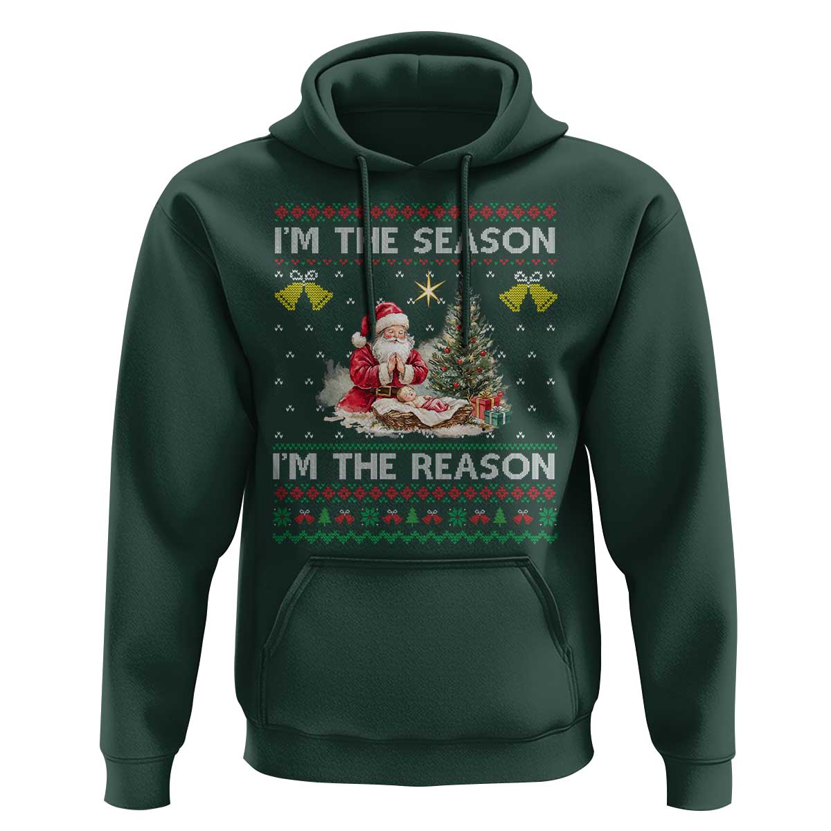 Jesus Christmas Hoodie Santa With Jesus Baby Reason Xmas - Wonder Print Shop