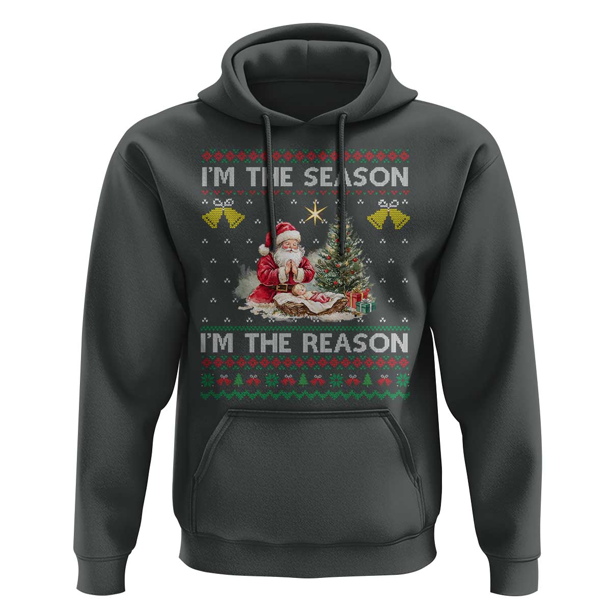 Jesus Christmas Hoodie Santa With Jesus Baby Reason Xmas - Wonder Print Shop
