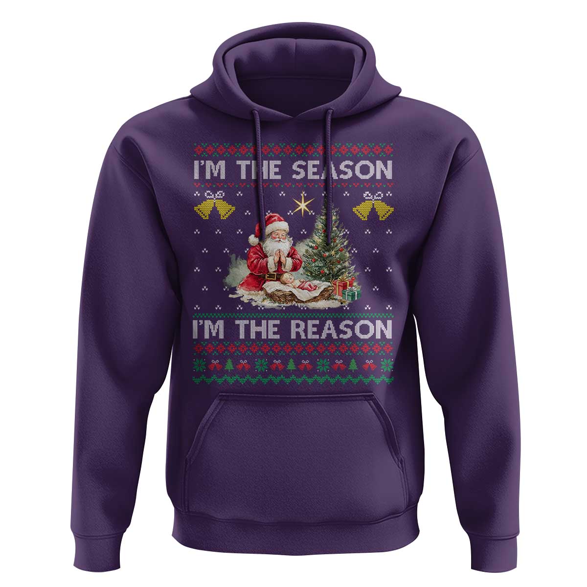 Jesus Christmas Hoodie Santa With Jesus Baby Reason Xmas - Wonder Print Shop
