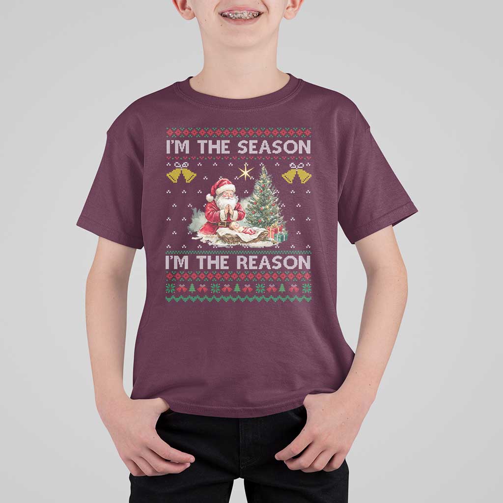 Jesus Christmas T Shirt For Kid Santa With Jesus Baby Reason Xmas - Wonder Print Shop