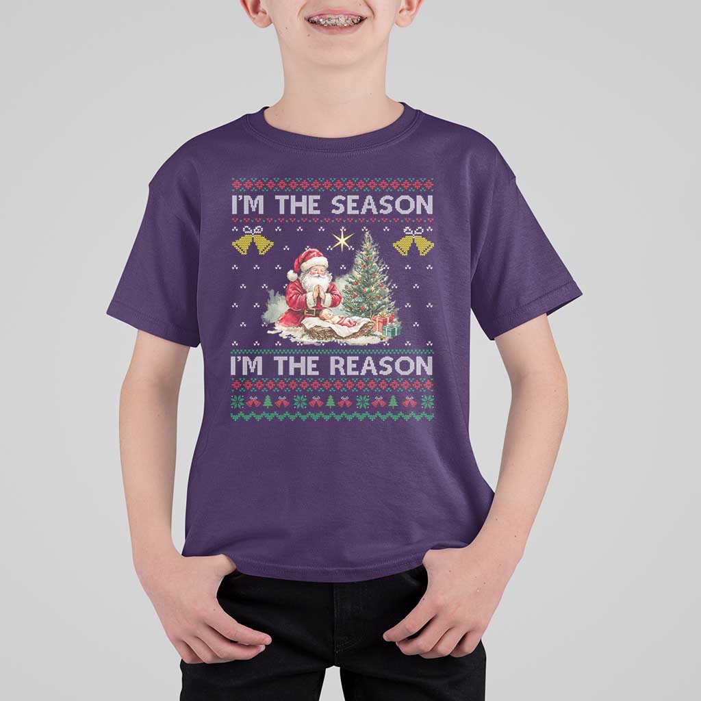 Jesus Christmas T Shirt For Kid Santa With Jesus Baby Reason Xmas - Wonder Print Shop