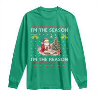 Jesus Christmas Long Sleeve Shirt Santa With Jesus Baby Reason Xmas - Wonder Print Shop