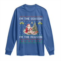 Jesus Christmas Long Sleeve Shirt Santa With Jesus Baby Reason Xmas - Wonder Print Shop