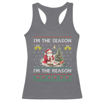 Jesus Christmas Racerback Tank Top Santa With Jesus Baby Reason Xmas - Wonder Print Shop