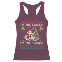 Jesus Christmas Racerback Tank Top Santa With Jesus Baby Reason Xmas - Wonder Print Shop
