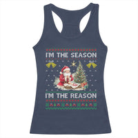 Jesus Christmas Racerback Tank Top Santa With Jesus Baby Reason Xmas - Wonder Print Shop