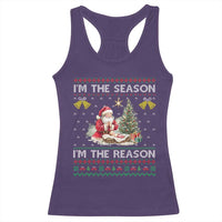 Jesus Christmas Racerback Tank Top Santa With Jesus Baby Reason Xmas - Wonder Print Shop