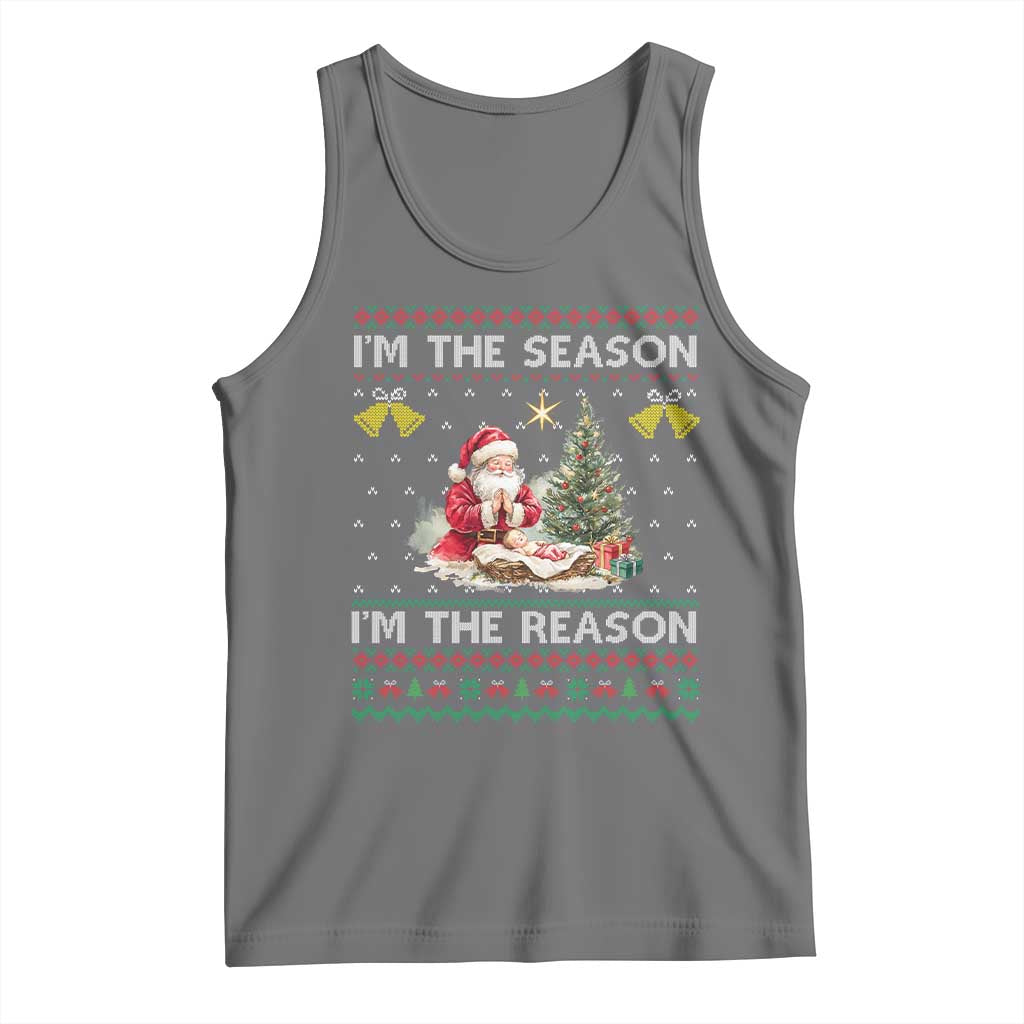 Jesus Christmas Tank Top Santa With Jesus Baby Reason Xmas - Wonder Print Shop